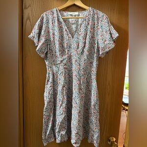 LOFT Multicolor Floral Women’s Midi Dress Great condition!